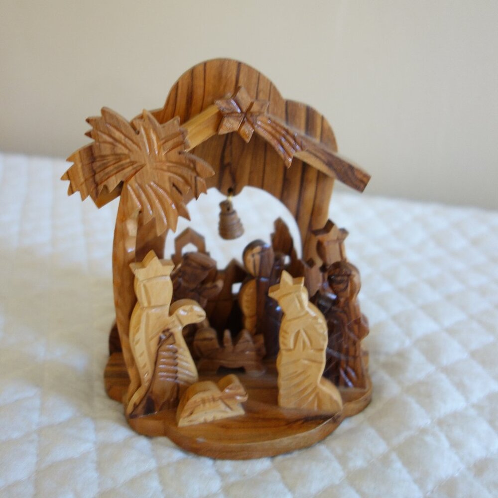 Handcrafted Wooden Bethlehem Star Nativity Scene